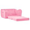 2-in-1 Kids Sofa, Foldable Toddler Soft Couch with Armrests, Made of 28D Sponge & Short Pile, Convertible Toddler Chair to Lounger, Kid Couch Fold Out