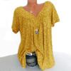 Women's V Neck Short Sleeve Tunic Top Loose Fit Casual Ditsy Floral Print Plus Size Summer Daily Blouse