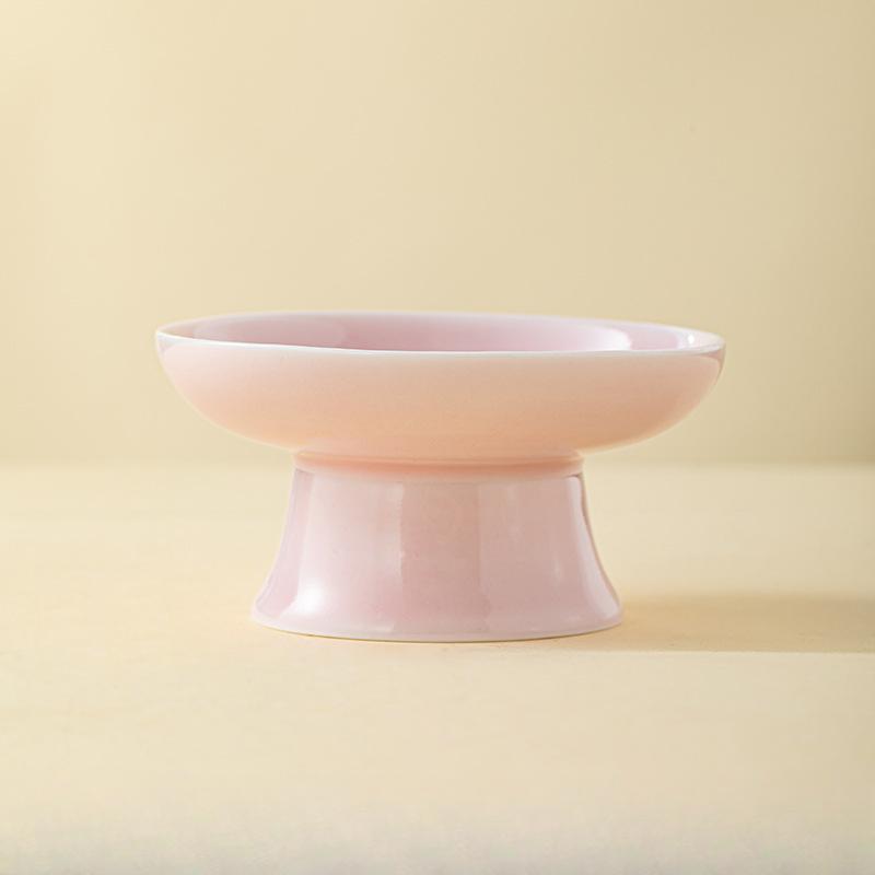 

High-legged Tray Ceramic Fruit Tray Chinese Style Refreshment Dining Plate Dim Sum Dish Engagement Table Pastry Plate Fruit Tray Snack Plate Tray