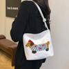 Square Bag Embroidery Shoulder Bag Towel Dachshund Puppy Underarm Bag Sweet   Women