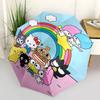 Hello Kitty, Rainbow Automatic Open/Close Umbrella Cute Umbrella with Cute Design, Portable 3 Fold Compact Umbrella for Men & Women, Hallowe