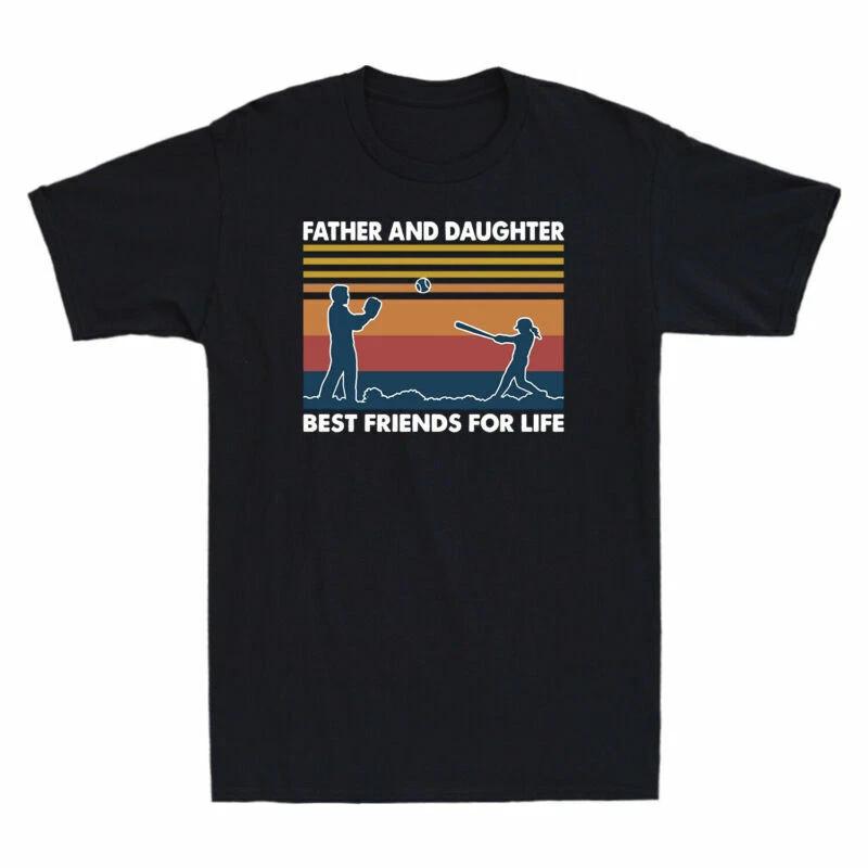 Softball Father And Daughter Best Friends For Life Men T-Shirt Short Sleeve Tee M