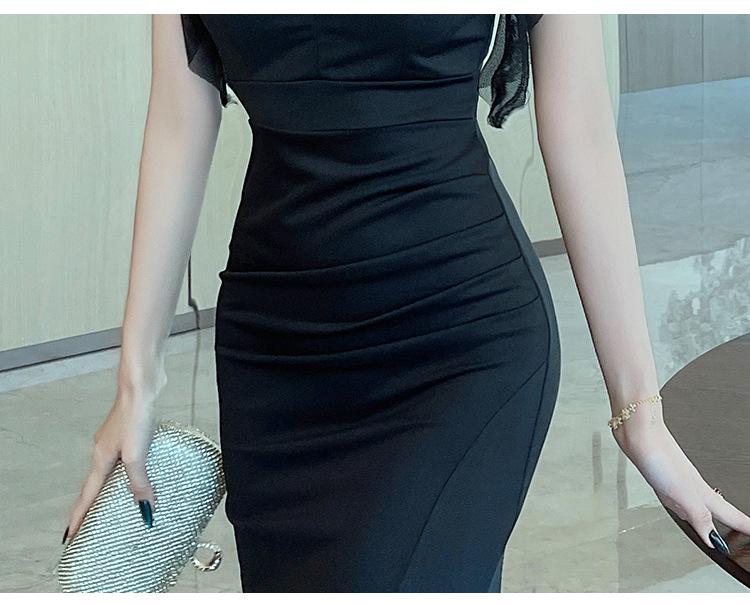 Elegantes V-Ausschnitt Abendkleid mit Schlitz - Figurbetonter Langer Rock