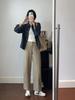 Women’s Slim-Fit Wide-Leg Cropped Pants - Lyocell Cotton, Hip-Covering, Korean Spring Style