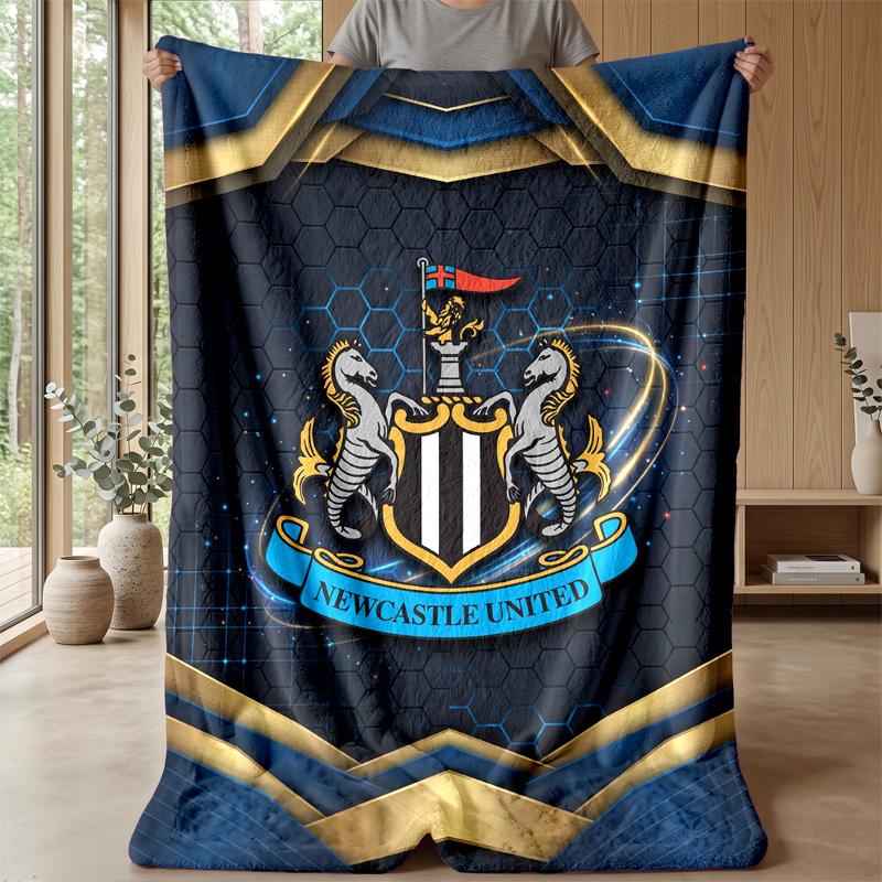 Coperta in Flanella con Stampa del Newcastle United Football, Coperta Morbida Calda Leggera per Divano Letto Campeggio