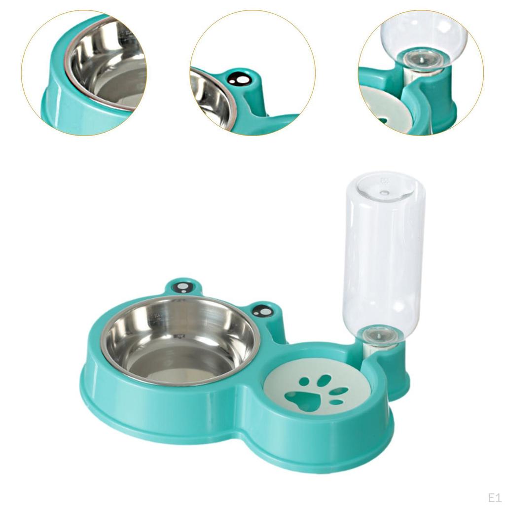 Dog Cat Bowl Food Feeder and Waterer Kit Nonslip Bottom, for Small Medium Puppy Kitten, Pet Water