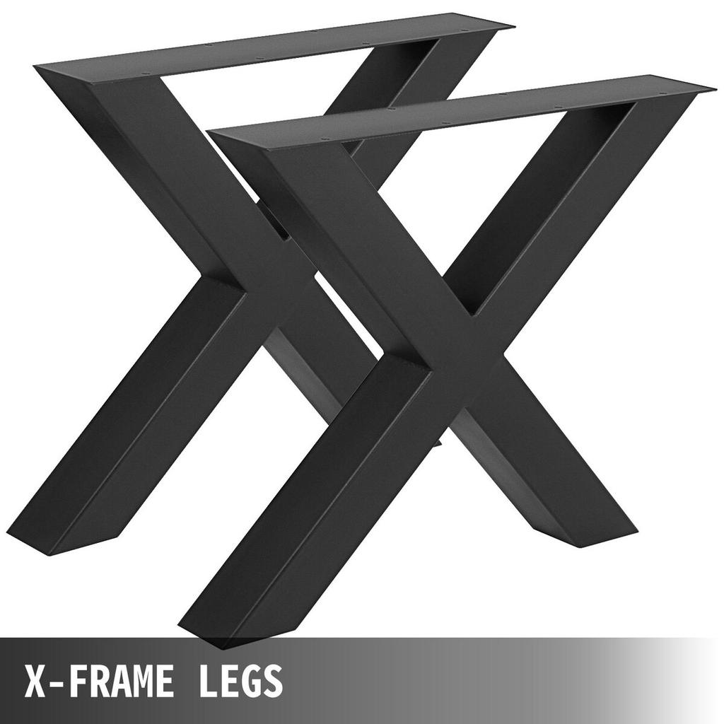 Metal Table Legs 28.4 x 29.9 Inch Black Table Legs Premium steel table legs with X-frame style Steel Bench Legs Country Style Table Legs Furniture Leg
