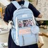 Two-dimensional Element Transparent Pain Bag Ins Wind Simple Junior High School Student Leisure Backpack Large Capacity Japanese Student Backpack Tide
