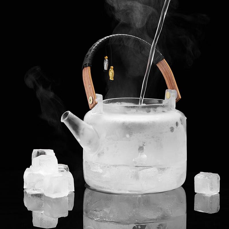 Steaming and Boiling Glass Teapot Set with Electric Ceramic Stove
