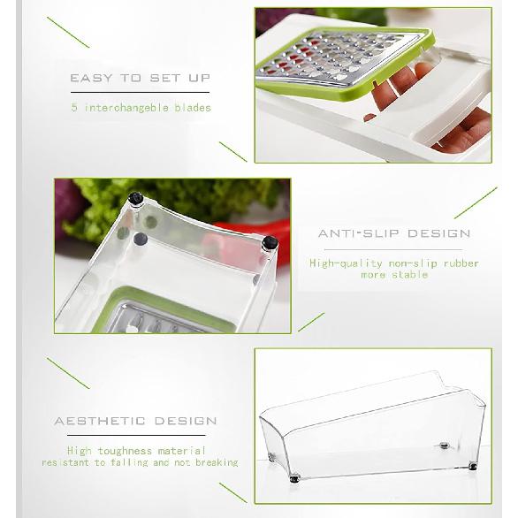 Graters For Kitchen, Cheese Grater with Container, Mandoline Slicer For Kitchen, Vegetable Grater, Carrot Shredder, Julienne Slicer and Peeler,