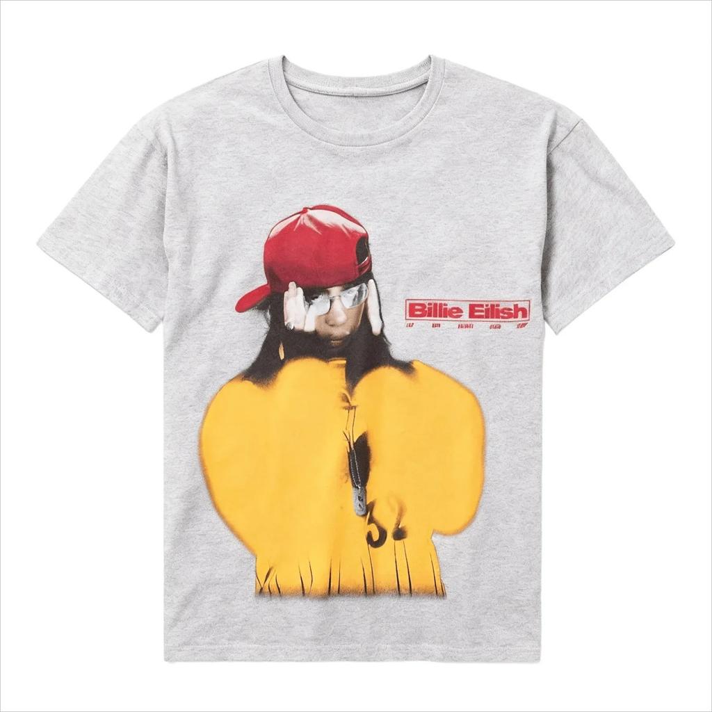 2026 Billie Eilish Hit Me Hard and Soft Camiseta Gráfica Moda Casual Verão Solta Oversized Retrô Algodão Top Unissex para Homens Mulheres