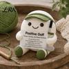 Knitted Sports Doll with Motivational Card Positive Ball Plush, Emotional Support Pocket Companion for Self Confidence Encouragement Card, Cute