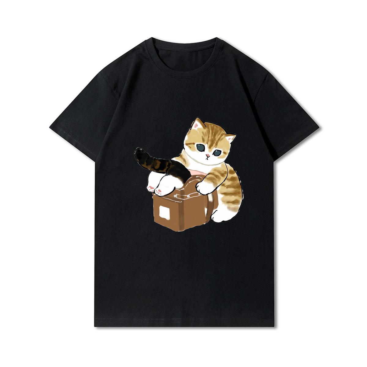 Женские футболки с принтом кошек и акул больших размеров — фото 4