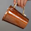 Vintage Pure Copper Coffee Mug,360 ml Cold Drink Cup, For Camping Handcrafted Luster Hammer Texture Home Tea Cup Drinkware