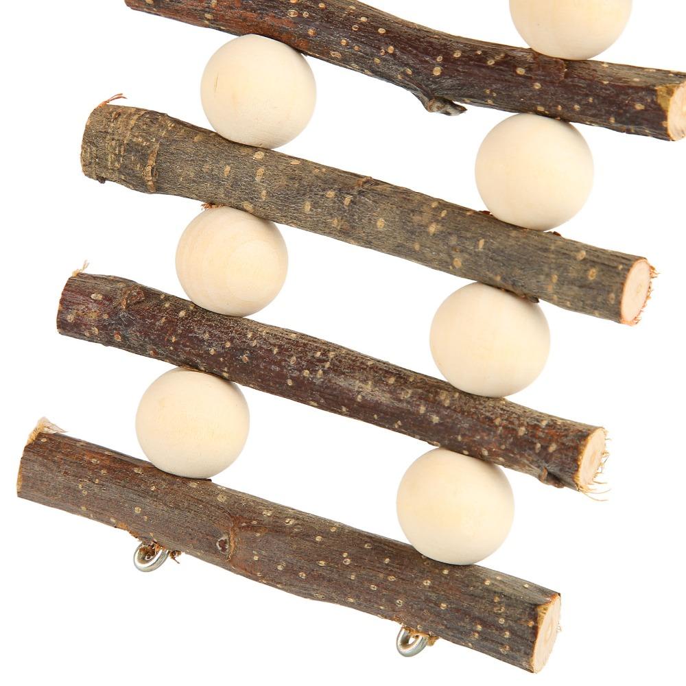 1 set Log Hamster Climbing Platform Handcrafted Wood Wooden Chewing Toy Screw Type Stable Hamster Activity Platform Golden Bear