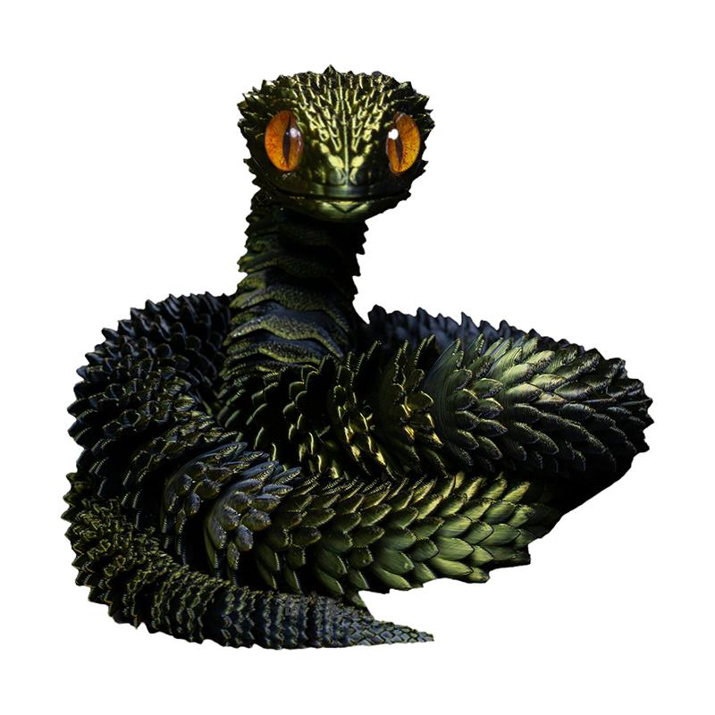 

3D Printed Snake Ornament Snake Figurine Movable Craft Executive Desk Toy Home Office Decor Trick Up Spoof Snake Gift Accessorie Style 2