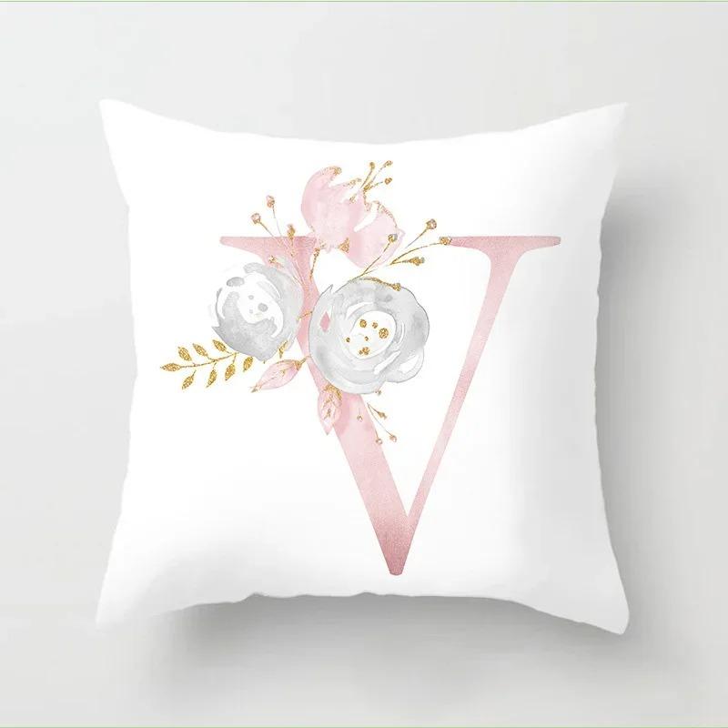 Pink Letter Printed Pillow Cover Pillow Cover Sofa Cushion Decorative Pillow Cover