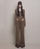 AWOSWEIB Wide Waist Straight Pants - Coffee Brown