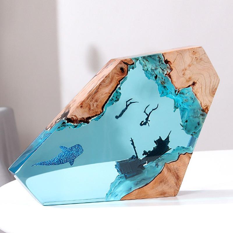Creative Ocean Animal Series Ornaments With Usb Plug In Home&Office Atmosphere Night Light Decor Craft Gifts For Children&Adults