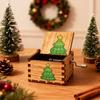Music Box Christmas Wood Hand Crank Festive Decoration Festive Music Box Craft For Enthusiasts Collectors Home Decorators Mantel