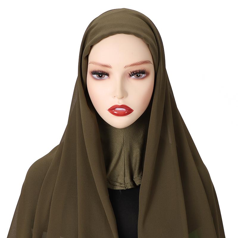 Full Cover Inner Muslim Chiffon Hijab Instant Scarf Islamic Cap Head Wear Caps Underscarf Bone Bonnet Headcover