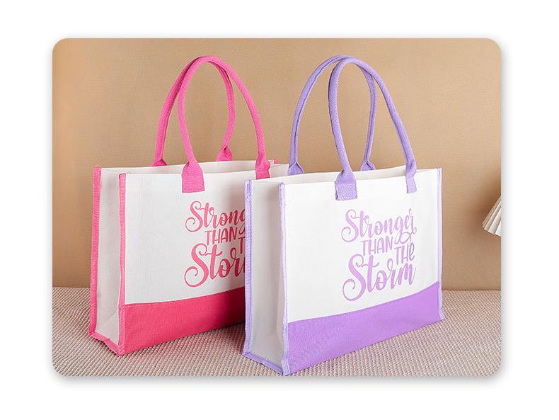 Custom Logo 3D High-End Enterprise Crossbody Tote with Ribbon – University Full Print Canvas Handbag