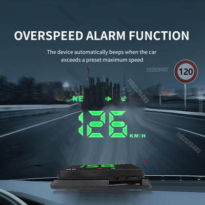 Pantalla frontal HUD para coche, velocímetro, proyector universal para todos los coches, con brújula y función de recordatorio de exceso de velocidad (nuevo 2025)