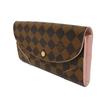 Used 12564 Portefeiulle Kaisa N61227 7940 Logo Ebene Brown Pink Bifold Two-tone Damier Rose Ballerine Ladies from Japan