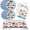 Traffic Cars Trucks Transportation Party Supplies Cars Paper Plates, Napkins, Tablecloth Transport Vehicle Theme Tableware Set Birthday Party