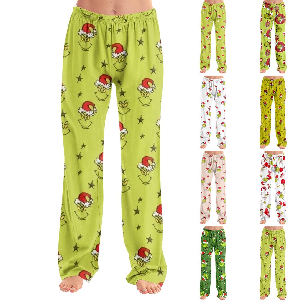 Pyjamasbukser Nattøy Fritidssnor Elastisk midje Bukser Komfortable Rette Yoga Løse Bukser