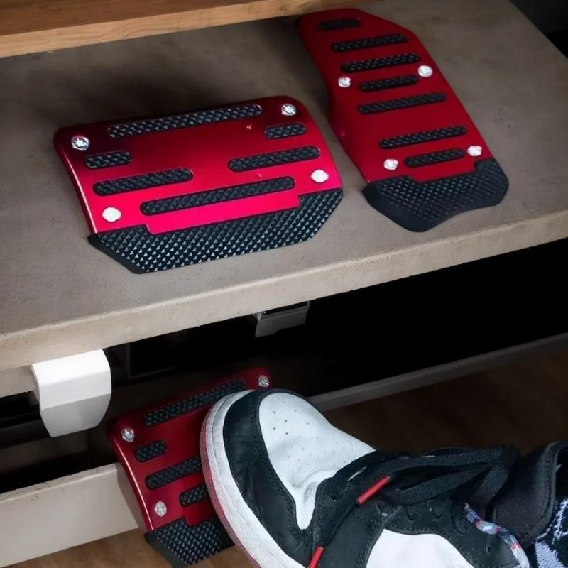 Universal Car Pedal Cover - Aluminum Non-Slip Foot Pad Set