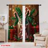 2 Stück, 2D-Flachdruck Moderne Vorhänge Weihnachtszuckerstangen Stechpalme Geschenk (2) Polyester, einfache Installation (ohne Stange) Festlich