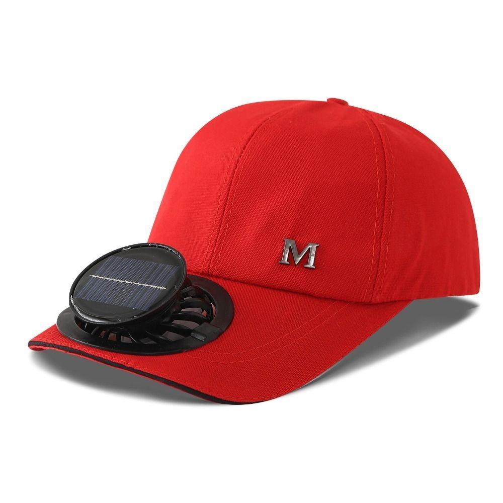 

Letter Solar Charging With Fan Hat Adjustable Fan Cooling Baseball Cap for 3.7V600mAh Spring красный
