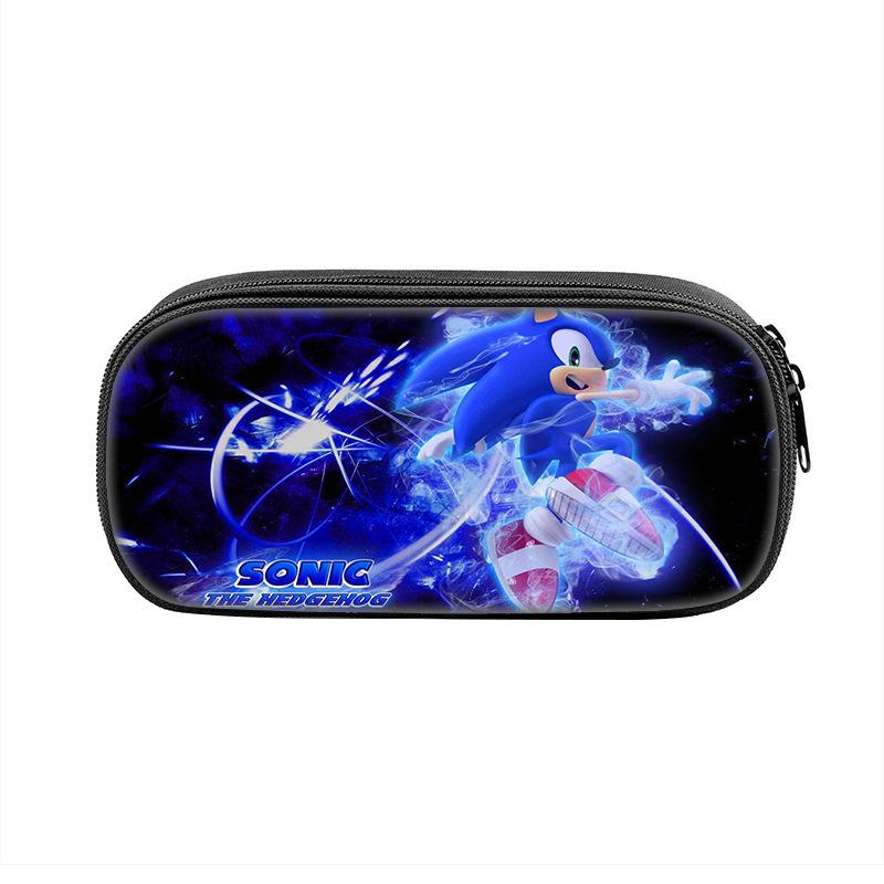 Пенал Ежик Детский Пенал 3D Печать Школьный Пенал Канцелярская Сумка (as the picture,Sonic round pencil case)