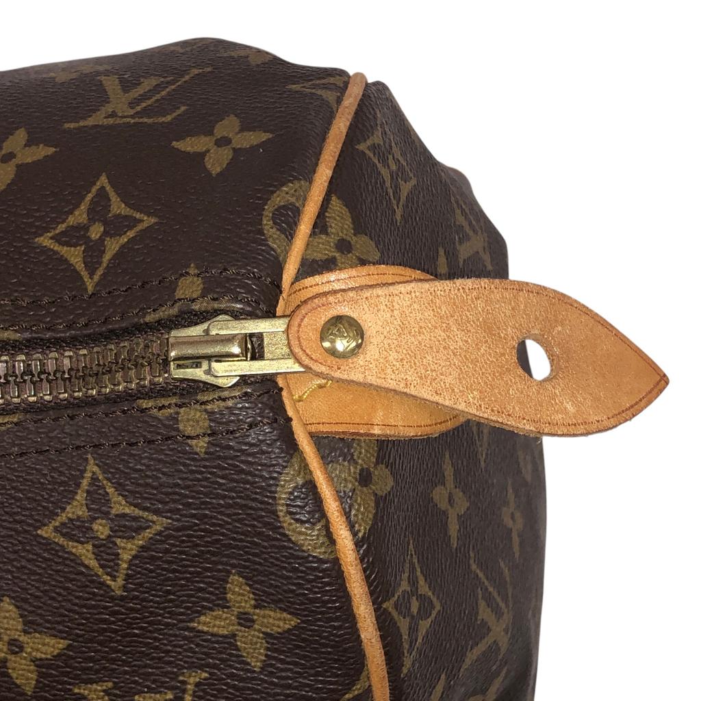 Used Louis Vuitton Monogram Speedy 30 M41526 Boston Bag Canvas Brown Authentic 1212