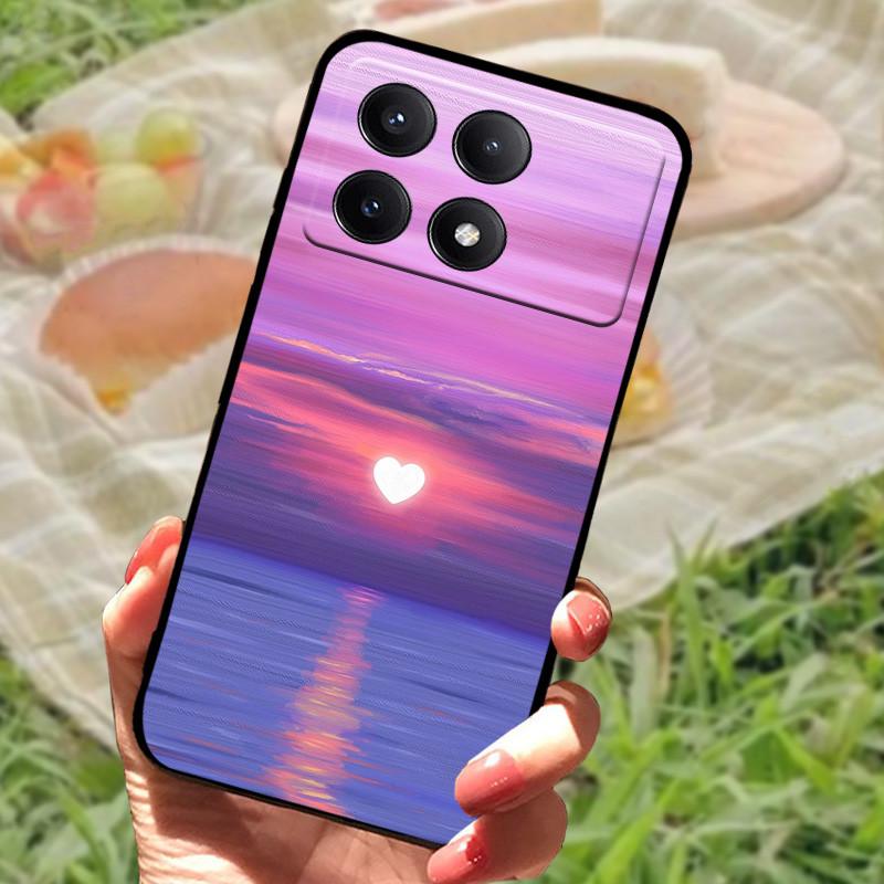 Pro Xiaomi Poco X6 Kryt Poco X 6 X6 Pro 5G Silikonový Měkký Mramorový Černý Nárazník Funda Coque pro Xiaomi Poco X6 Pro Ochranný
