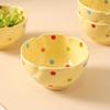 Cute Cream Color Dot Bowls Set Ins Style Rice Yogurt Soup Bowls for Home Kitchen Tableware