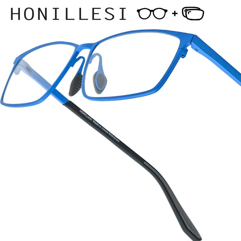 HONILLESI Progressive Prescription Glasses Custom Photochromic Myopia Optical Lens Eyewear Men Square Eyeglasses Titanium Frames