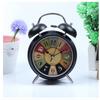 4-inch Metal Spray Painted Retro European Alarm Clock Night Light Creative Bell Children Student Seat Clock