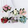 2021  Hot Sale Rose Pink Silk Peony Bouquet Artificial Flowers Cheap Flowers for Home Wedding Decorative Flowers