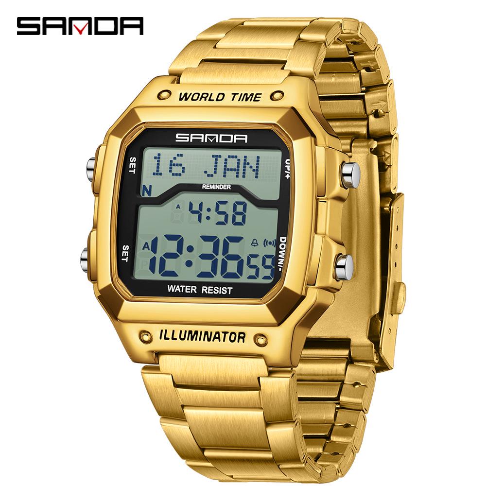 Sanda Men's Multifunctional Waterproof Electronic Watch - Middle East Exclusive, Summer Time Wristwatch