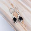 Natural Black Onyx Gemstone 925 Sterling Silver Trendy Jewelry Earrings 2.10" EE-37-13