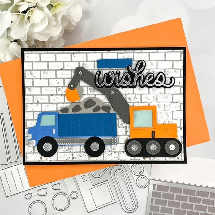 LKW Bagger Metall Stanzformen Schablonen Formen Präge Schablonen Stanzteile für Scrapbooking Kartenherstellung Dekorationen
