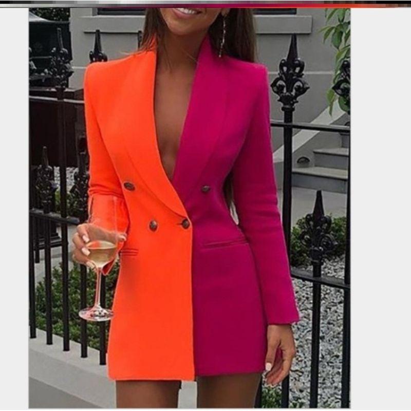 

2023 Ladies New Sequin Slim Fit Patchwork Business Skirt Women Professional Dress Orange (no Sequin)-A79 L