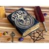 Diario in pelle fatto a mano con carta vergata, diario grimorio terzo occhio, taccuino Wiccan antico vuoto, libro speciale dell'orrore