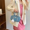 Popular Denim Boston Bag Spring Women's Versatile New Trendy Fashion One  shoulder Crossbody Bag