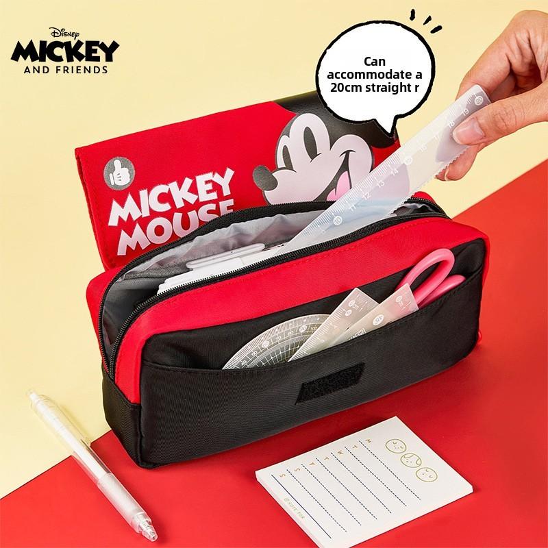Mickey Mouse Large Capacity Double Layer Pencil Case With Cartoon Design For Kids And Students