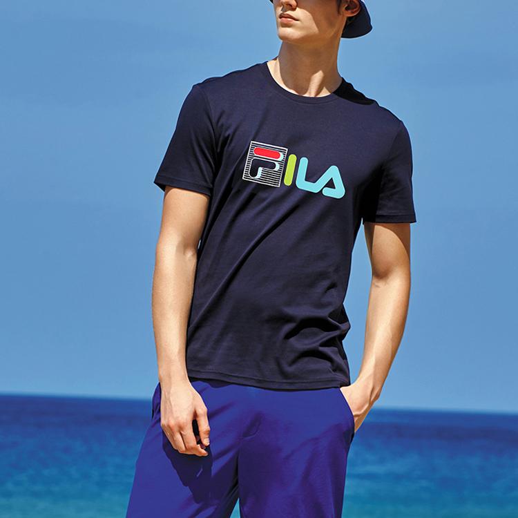New FILA Set-in Sleeve T-Shirt Men's Legend Blue F51M328175FNV
