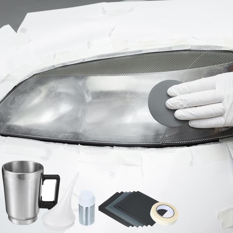 Car Headlight Polishing Kit 100ML Headlight Restoration Liquid Polymer Headlamp Renovation Repair Clean Kit Automobile Tool