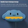 Sanrio Cartoon Whale Shaped Soap Dish Wall Mounted Double Layer Storage Rack For Bathroom Sink Countertop Organization